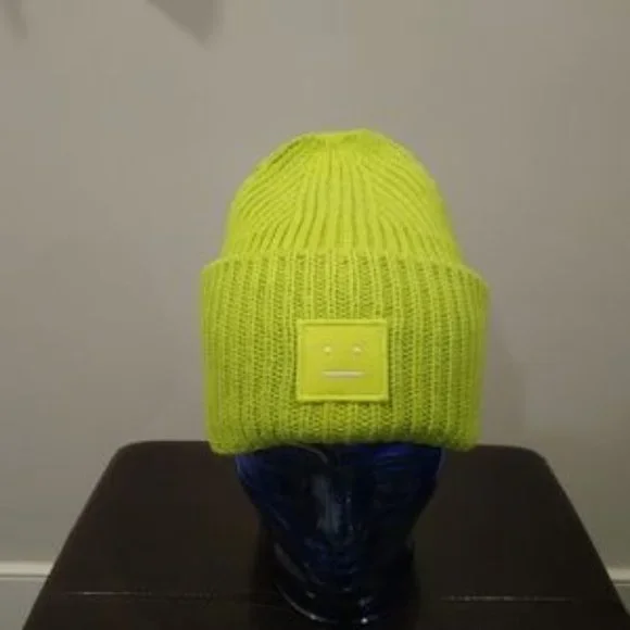 Acne Studios Pansy Beanie Light Green Ski New Last Acne Studios Pansy-N-Face Wool Beanie | Saks Fifth Avenue main image 4